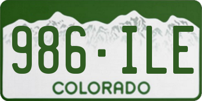 CO license plate 986ILE