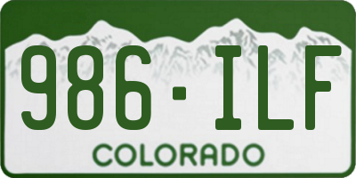 CO license plate 986ILF