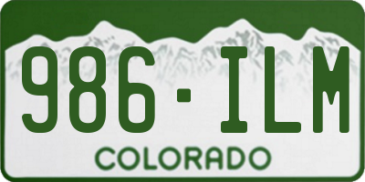 CO license plate 986ILM
