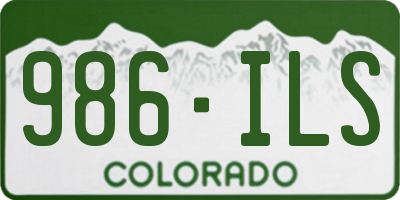 CO license plate 986ILS