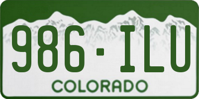 CO license plate 986ILU