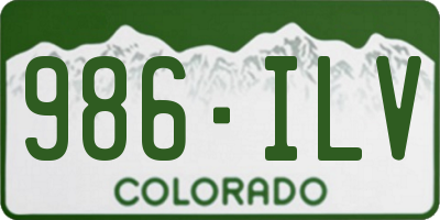 CO license plate 986ILV