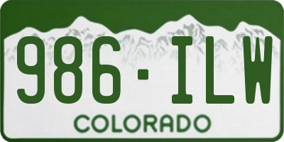CO license plate 986ILW