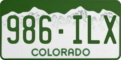 CO license plate 986ILX