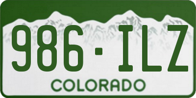CO license plate 986ILZ