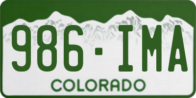 CO license plate 986IMA