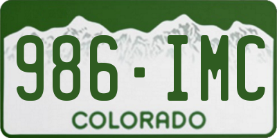 CO license plate 986IMC