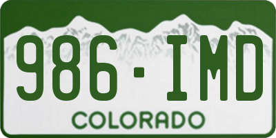 CO license plate 986IMD