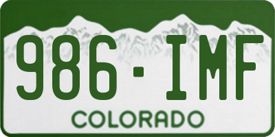 CO license plate 986IMF