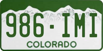 CO license plate 986IMI