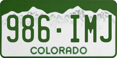 CO license plate 986IMJ