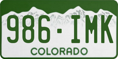 CO license plate 986IMK