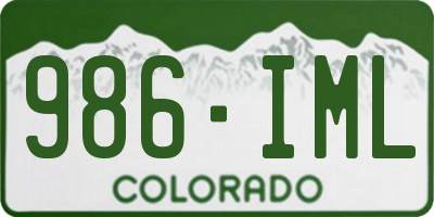CO license plate 986IML