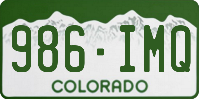 CO license plate 986IMQ