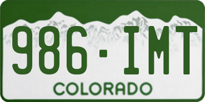 CO license plate 986IMT