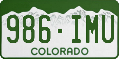 CO license plate 986IMU