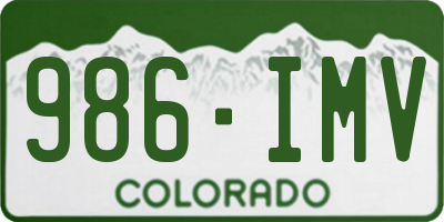 CO license plate 986IMV
