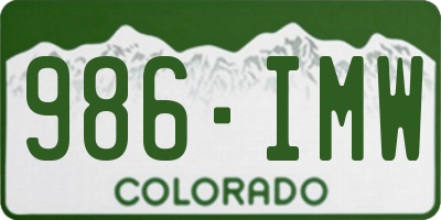 CO license plate 986IMW