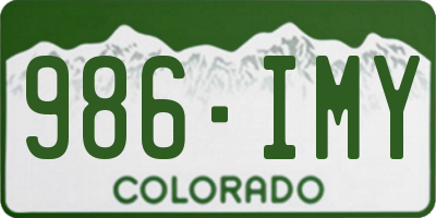 CO license plate 986IMY
