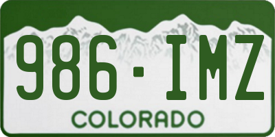 CO license plate 986IMZ