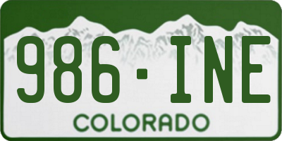 CO license plate 986INE