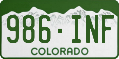 CO license plate 986INF
