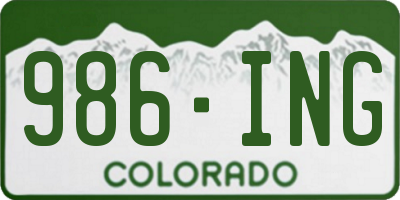 CO license plate 986ING