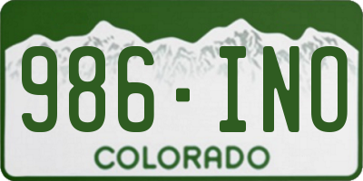 CO license plate 986INO