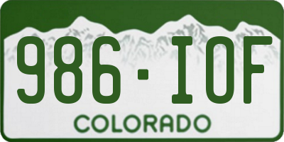CO license plate 986IOF