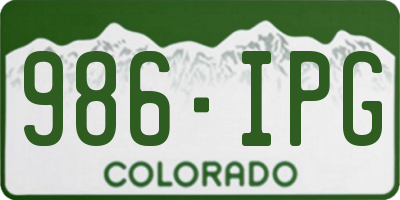 CO license plate 986IPG