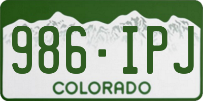 CO license plate 986IPJ
