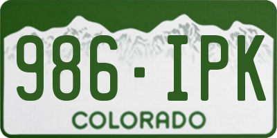 CO license plate 986IPK