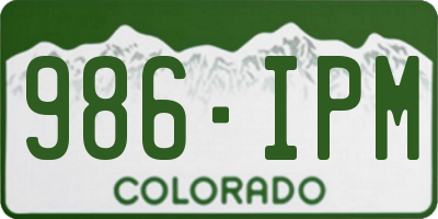 CO license plate 986IPM