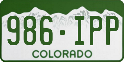 CO license plate 986IPP