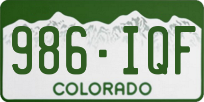 CO license plate 986IQF