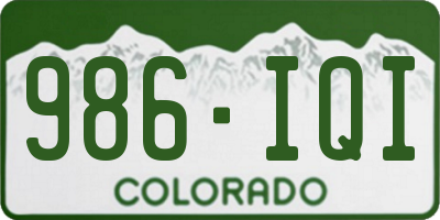 CO license plate 986IQI