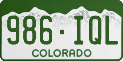 CO license plate 986IQL