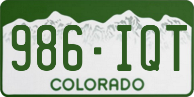 CO license plate 986IQT