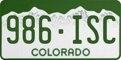 CO license plate 986ISC