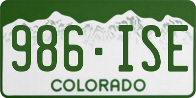 CO license plate 986ISE