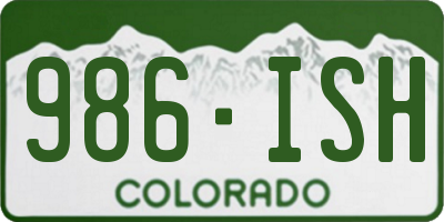 CO license plate 986ISH