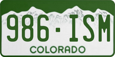CO license plate 986ISM