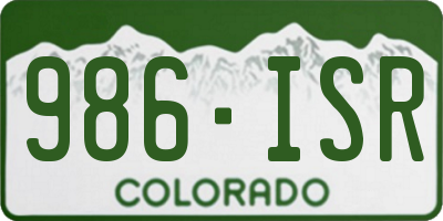 CO license plate 986ISR