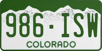 CO license plate 986ISW