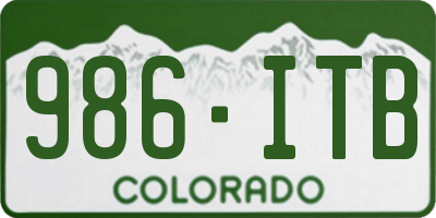 CO license plate 986ITB