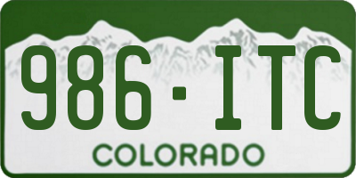 CO license plate 986ITC