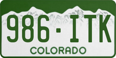 CO license plate 986ITK