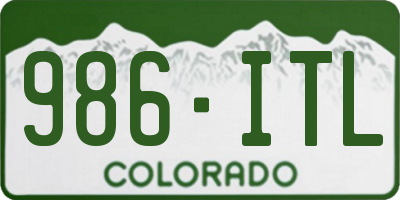 CO license plate 986ITL