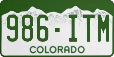 CO license plate 986ITM