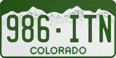 CO license plate 986ITN